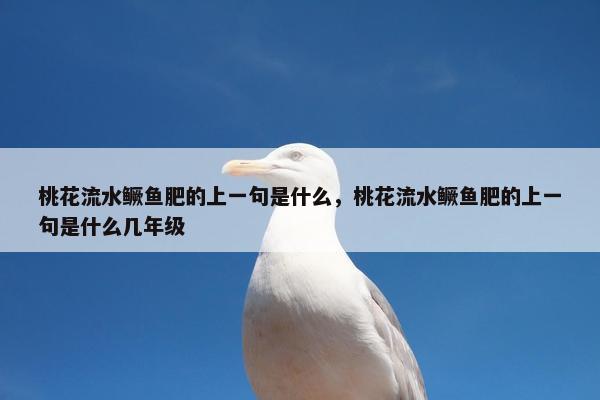 桃花流水鳜鱼肥的上一句是什么，桃花流水鳜鱼肥的上一句是什么几年级