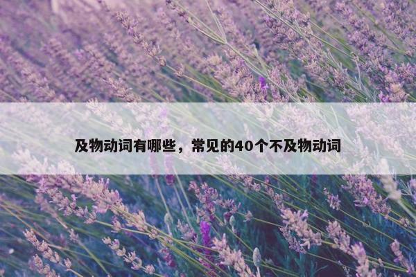 及物动词有哪些，常见的40个不及物动词