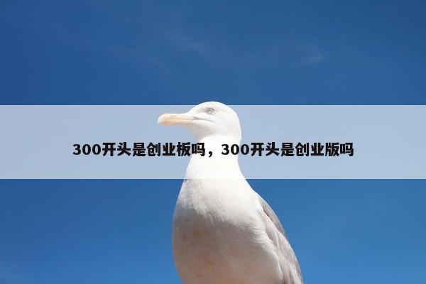 300开头是创业板吗，300开头是创业版吗