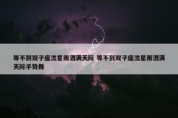 等不到双子座流星雨洒满天际 等不到双子座流星雨洒满天际手势舞