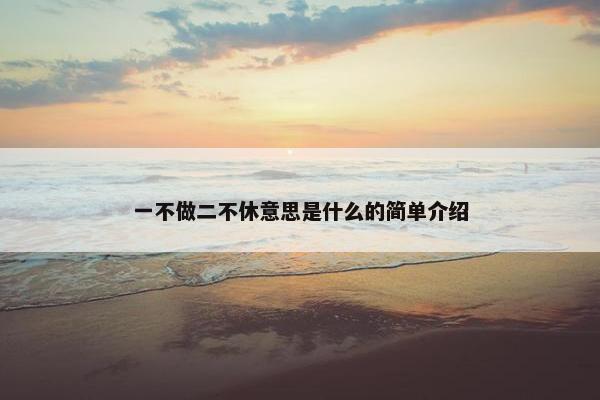 一不做二不休意思是什么的简单介绍