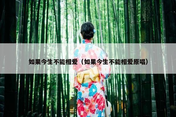 如果今生不能相爱（如果今生不能相爱原唱）