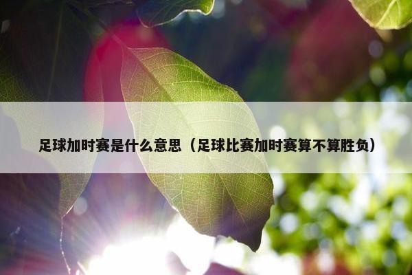 足球加时赛是什么意思（足球比赛加时赛算不算胜负）