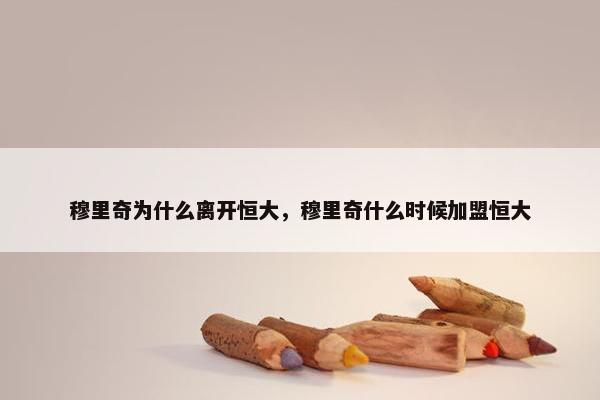 穆里奇为什么离开恒大，穆里奇什么时候加盟恒大