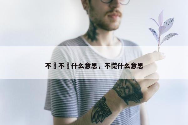 不忎不忈什么意思，不憷什么意思