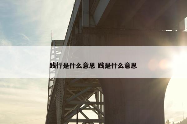 践行是什么意思 践是什么意思