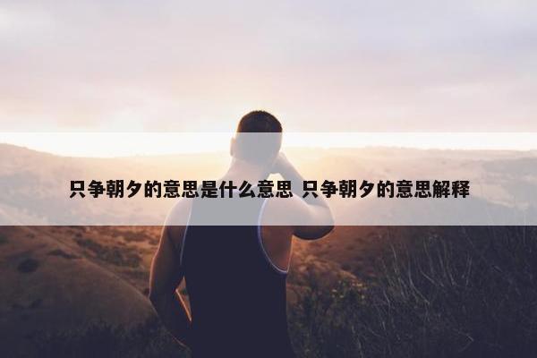 只争朝夕的意思是什么意思 只争朝夕的意思解释