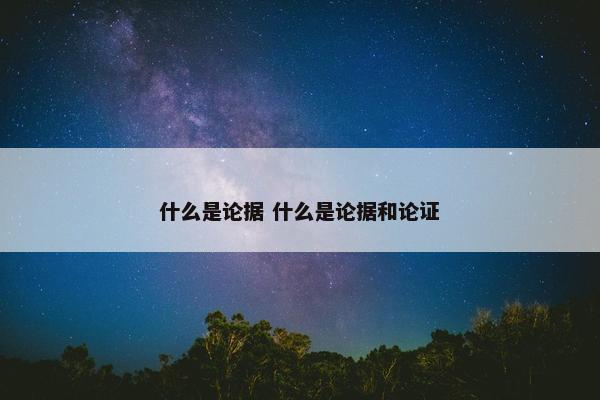 什么是论据 什么是论据和论证