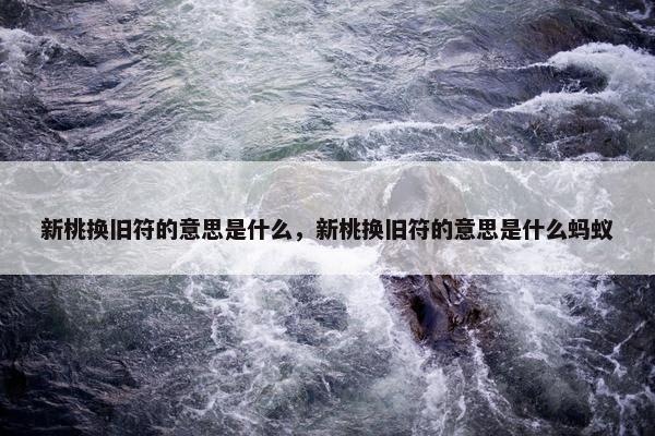 新桃换旧符的意思是什么，新桃换旧符的意思是什么蚂蚁