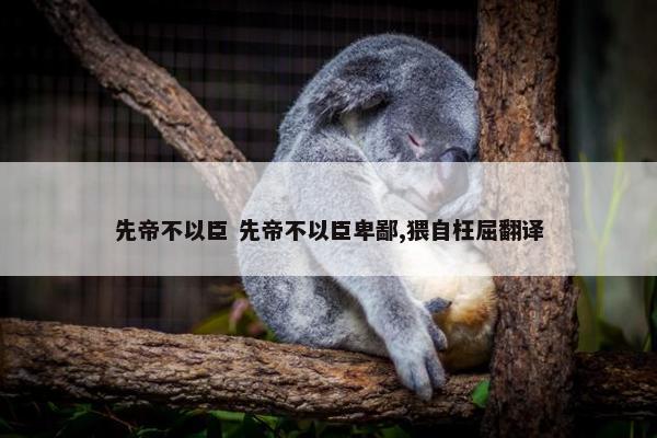 先帝不以臣 先帝不以臣卑鄙,猥自枉屈翻译