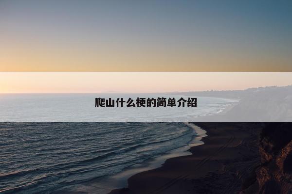 爬山什么梗的简单介绍