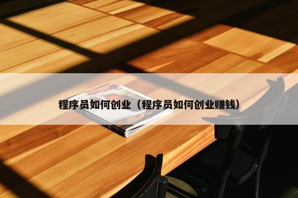 程序员如何创业（程序员如何创业赚钱）