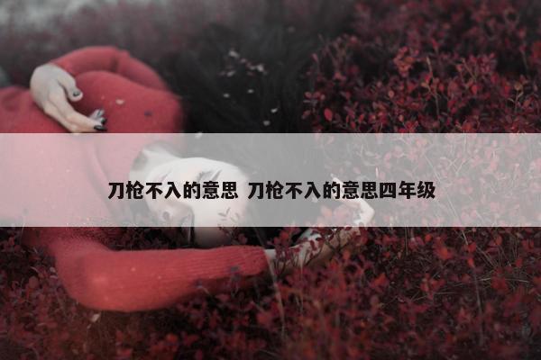 刀枪不入的意思 刀枪不入的意思四年级