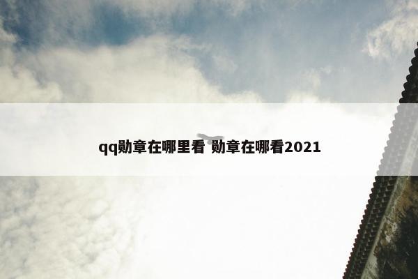 qq勋章在哪里看 勋章在哪看2021