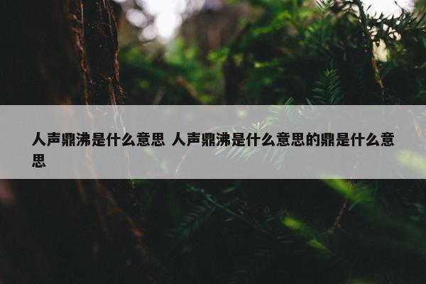 人声鼎沸是什么意思 人声鼎沸是什么意思的鼎是什么意思