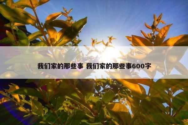 我们家的那些事 我们家的那些事600字