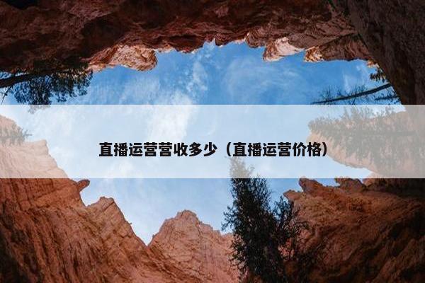 直播运营营收多少（直播运营价格）