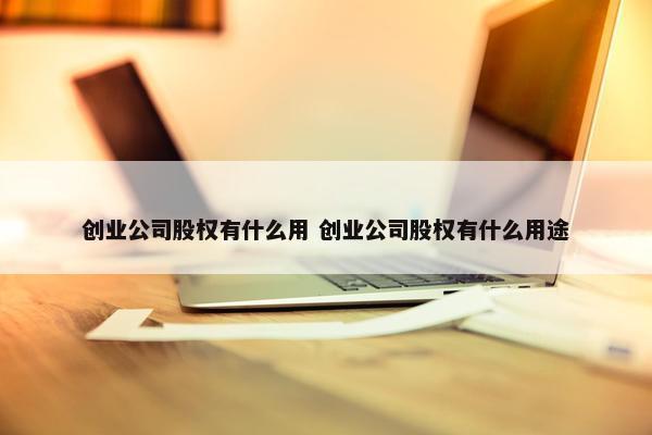 创业公司股权有什么用 创业公司股权有什么用途