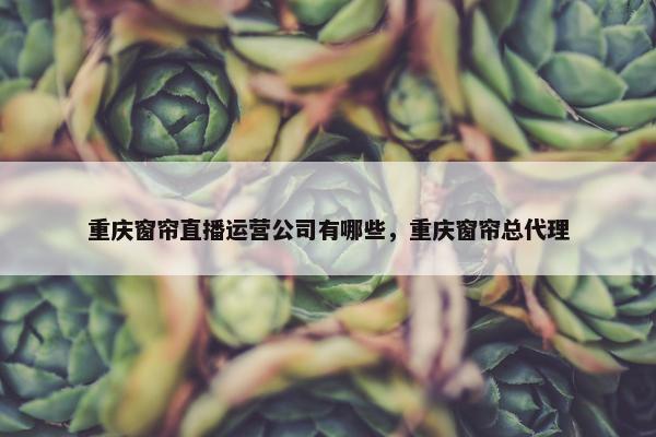 重庆窗帘直播运营公司有哪些，重庆窗帘总代理