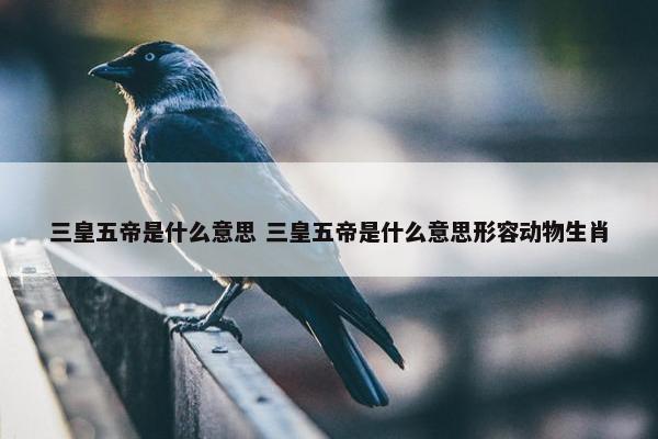 三皇五帝是什么意思 三皇五帝是什么意思形容动物生肖