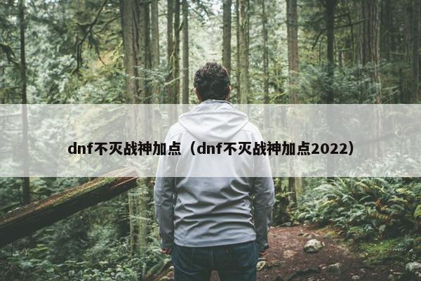 dnf不灭战神加点（dnf不灭战神加点2022）