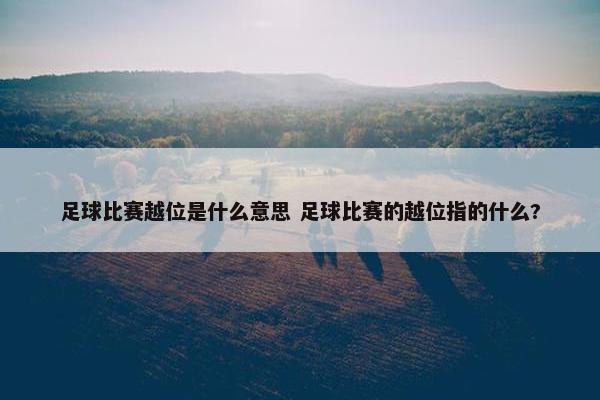 足球比赛越位是什么意思 足球比赛的越位指的什么?