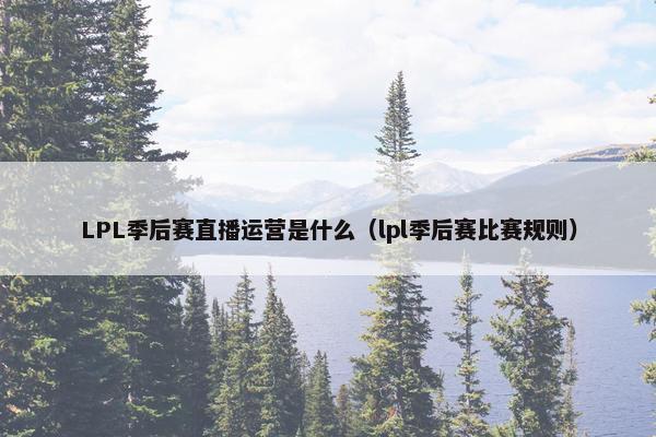 LPL季后赛直播运营是什么（lpl季后赛比赛规则）