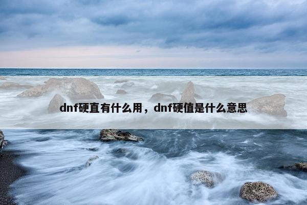 dnf硬直有什么用，dnf硬值是什么意思