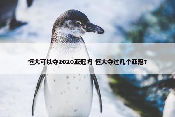 恒大可以夺2020亚冠吗 恒大夺过几个亚冠?