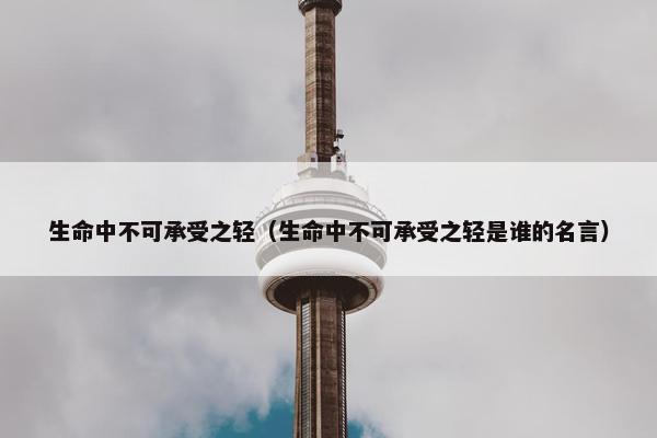 生命中不可承受之轻（生命中不可承受之轻是谁的名言）