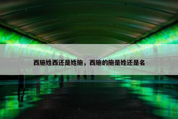 西施姓西还是姓施，西施的施是姓还是名