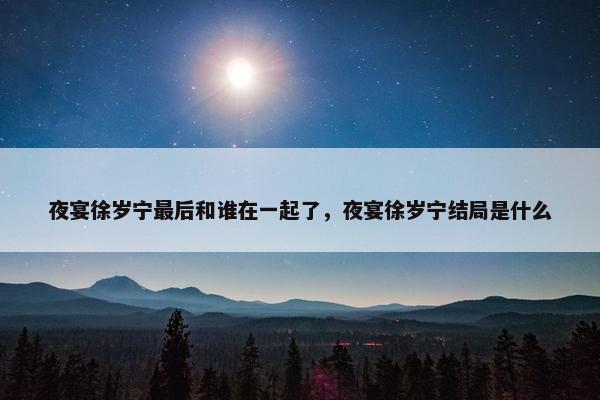 夜宴徐岁宁最后和谁在一起了，夜宴徐岁宁结局是什么