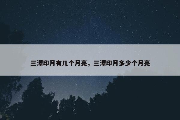 三潭印月有几个月亮，三潭印月多少个月亮