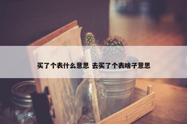 买了个表什么意思 去买了个表啥子意思