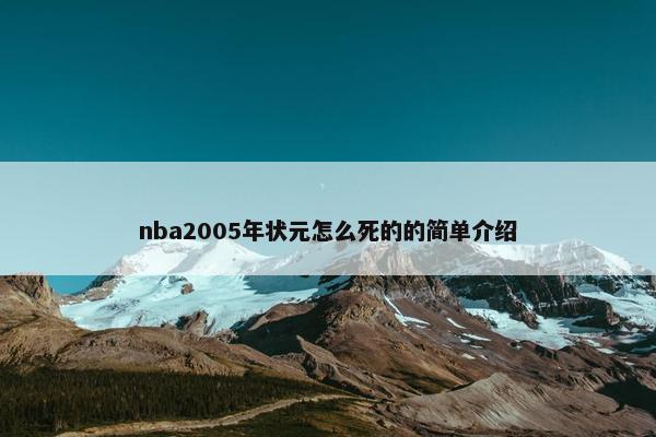 nba2005年状元怎么死的的简单介绍