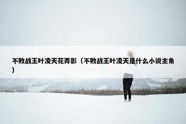 不败战王叶凌天花弄影（不败战王叶凌天是什么小说主角）