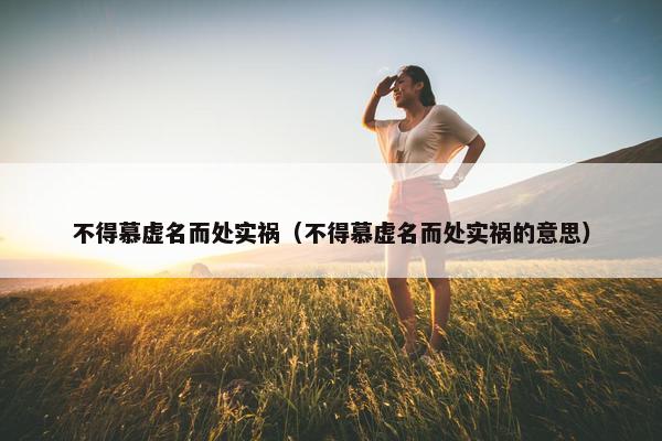 不得慕虚名而处实祸（不得慕虚名而处实祸的意思）