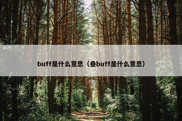 buff是什么意思（叠buff是什么意思）