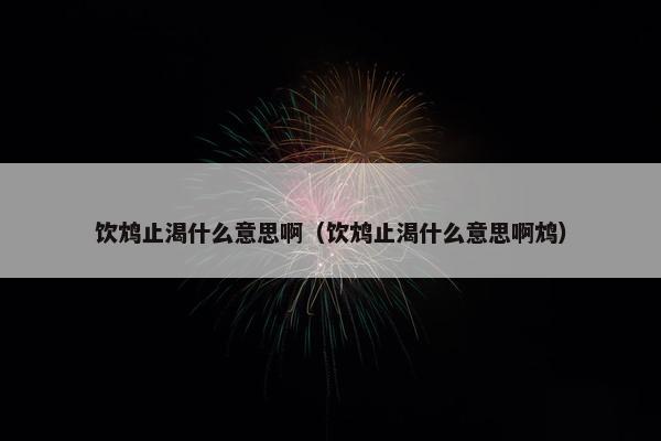 饮鸩止渴什么意思啊（饮鸩止渴什么意思啊鸩）