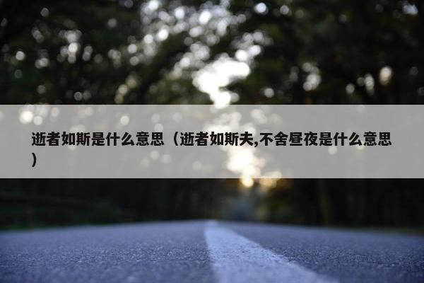 逝者如斯是什么意思（逝者如斯夫,不舍昼夜是什么意思）