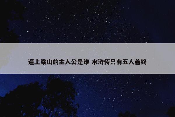 逼上梁山的主人公是谁 水浒传只有五人善终