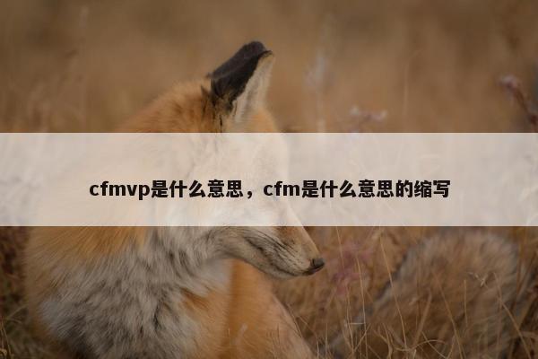 cfmvp是什么意思，cfm是什么意思的缩写