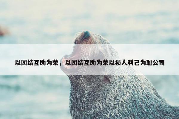 以团结互助为荣，以团结互助为荣以损人利己为耻公司