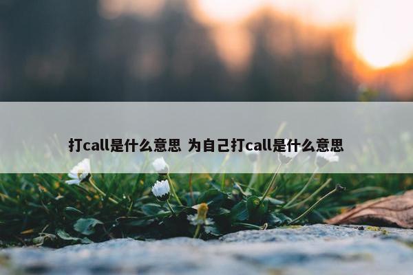 打call是什么意思 为自己打call是什么意思