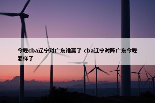 今晚cba辽宁对广东谁赢了 cba辽宁对阵广东今晚怎样了