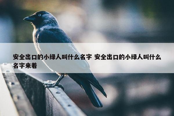 安全出口的小绿人叫什么名字 安全出口的小绿人叫什么名字来着