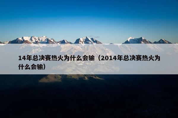 14年总决赛热火为什么会输（2014年总决赛热火为什么会输）