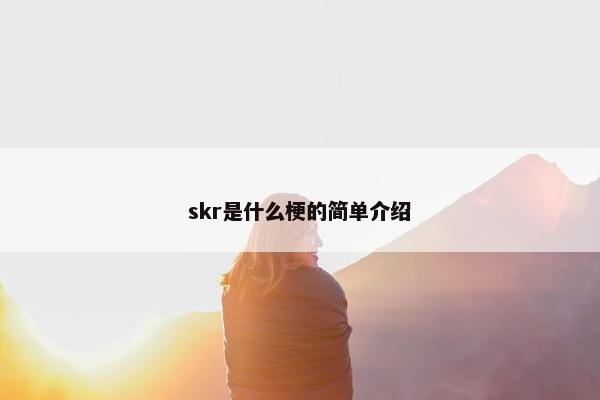 skr是什么梗的简单介绍