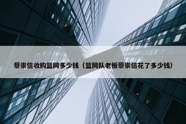 蔡崇信收购篮网多少钱（篮网队老板蔡崇信花了多少钱）