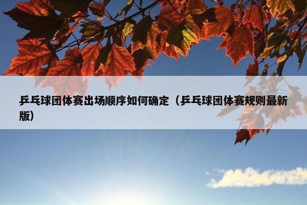 乒乓球团体赛出场顺序如何确定（乒乓球团体赛规则最新版）